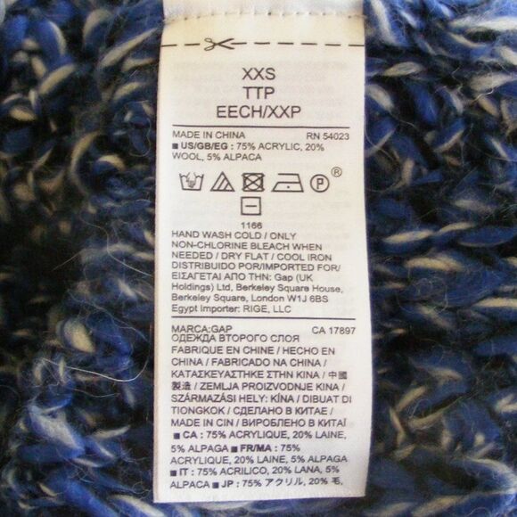 GAP Marled Sweater, Oversized XXS, Alpaca Blend, Chunky, Soft, Long sleeve - Picture 8 of 9